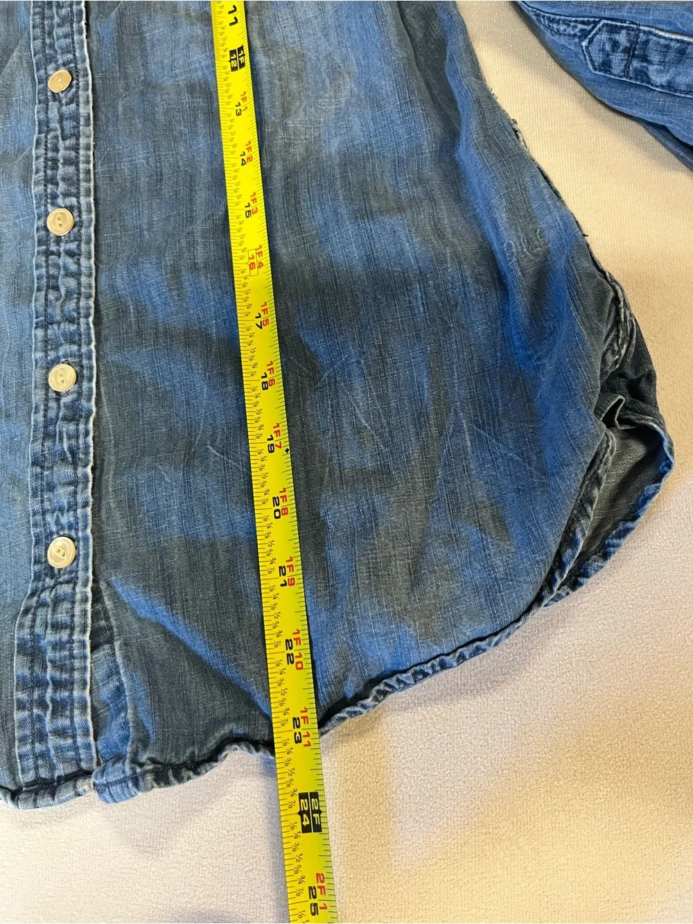 J.Crew Chambray Button Front Shirt Women’s 00 Blue Lyocell Cotton Western